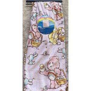 Care Bears Easter Eggs Bunnies Chicks Throw Blanket 50”X 70” Cheer Bear NEW